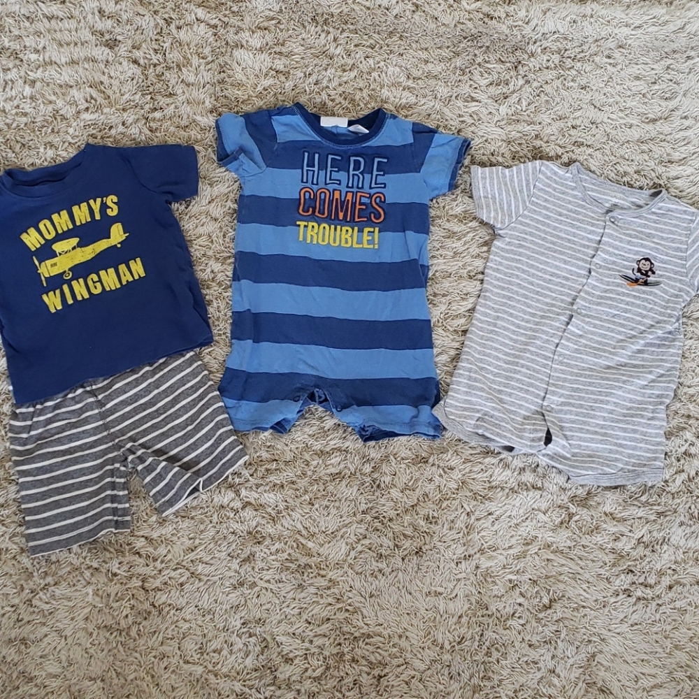 24m boy Carter's outfit and 2 rompers - Picture 1 of 13
